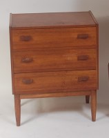 Lot 676 - A 1960s Danish teak bedside chest, having...