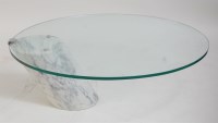 Lot 706 - A contemporary oval plate glass topped...