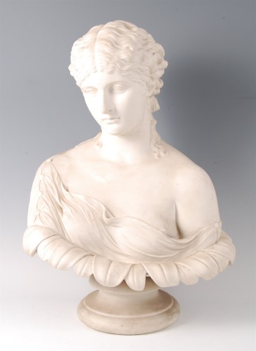 Lot 1024 - A Victorian Copeland parian bust of a maiden,...