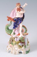 Lot 1055 - A Derby porcelain figure of Neptune, standing...