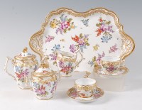 Lot 1060 - A circa 1900 porcelain tea-for-two service...