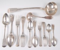 Lot 1083 - An early 19th century silver harlequin cutlery...