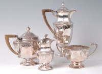 Lot 1087 - A Mappin & Webb silver four-piece tea and...