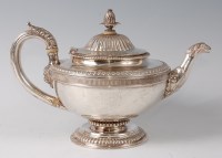 Lot 1114 - A Victorian silver pedestal teapot, of squat...