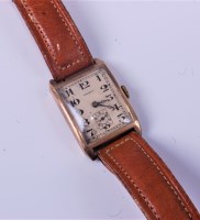 Lot 1120 - A circa 1930s gents 9ct gold cased Rolex tank...
