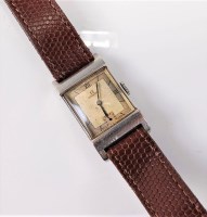 Lot 1122 - A gents Omega steel cased tank watch, circa...