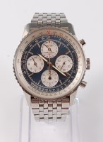Lot 1144 - A gents steel Breitling Navitimer Twin Sixty...