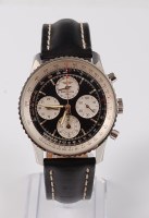 Lot 1145 - A gents steel Breitling Navitimer Twin Sixty...