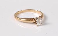 Lot 1177 - A diamond solitaire ring, the fancy cut...