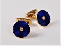 Lot 1185 - A pair of Faberge cufflinks by Victor Mayer,...