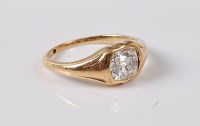 Lot 1220 - A diamond solitaire ring, the old cushion cut...