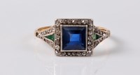 Lot 1224 - An early 20th century sapphire, emerald and...