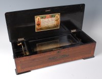 Lot 1230 - A circa 1900 Swiss rosewood cased music box,...