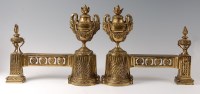 Lot 1233 - A pair of 19th century gilt brass andirons,...