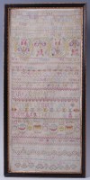 Lot 1240 - An early 18th century needlework, verse,...