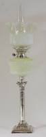 Lot 1259 - A late Victorian silver plated pedestal oil...