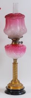 Lot 1265 - A late Victorian brass pedestal oil lamp,...