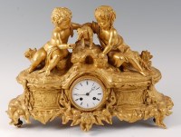 Lot 1429 - A mid-19th century French ormolu mantel clock,...