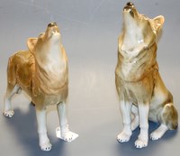 Lot 1 - A pair of Lomonosov Russian porcelain figures,...