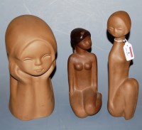 Lot 4 - A Tallin Estonian earthenware bust of a girl...
