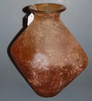 Lot 47 - A large Roman style glass vase, of hexagonal...