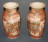 Lot 53 - A pair of Japanese Meiji period satsuma vases,...