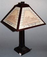 Lot 64 - A modern painted metal column table lamp with...