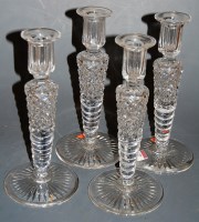 Lot 77 - A set of four 20th century cut glass table...