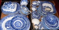 Lot 130 - Two boxes of miscellaneous blue and white...