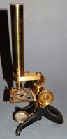 Lot 181 - A late Victorian monocular lacquered brass...