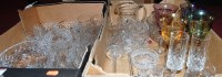 Lot 188 - Two boxes of miscellaneous glassware, to...