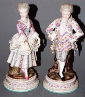 Lot 213 - A pair of circa 1900 Continental porcelain...