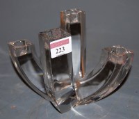 Lot 223 - A Marcaurel heavy glass four branch candle-holder
