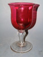 Lot 233 - A Victorian oversize cranberry glass bell...
