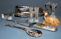 Lot 265 - A plated cake basket, spectacles case, two...