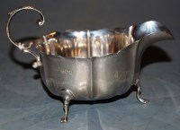 Lot 269 - A Mappin & Webb silver sauceboat, 3.2oz,...