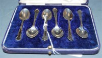 Lot 284 - A cased set of six Mappin & Webb silver coffee...