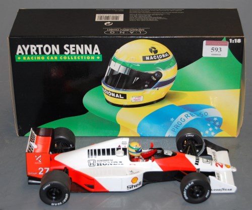 Lot 593 - Ayrton Senna Racing Car collection scale model...