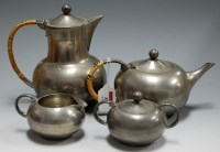 Lot 38 - An early 20th century continental pewter four...