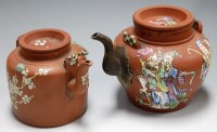 Lot 45 - A large Chinese Yixing teapot and cover of...