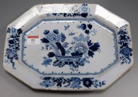 Lot 53 - An 18th century English Delft platter of...
