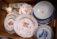 Lot 71 - A box of miscellaneous china, to include; 19th...