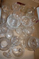 Lot 89 - A box of miscellaneous glassware, to include;...