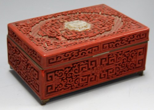 Lot 93 - An early 20th century cinnabar lacquered and...