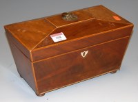 Lot 108 - A late George III mahogany and boxwood strung...