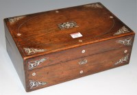 Lot 111 - A Victorian rosewood and mother of pearl...
