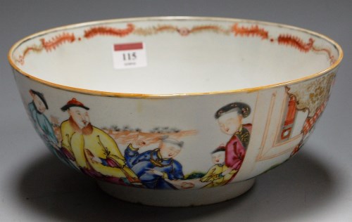 Lot 115 - A 19th century Chinese porcelain bowl, the...