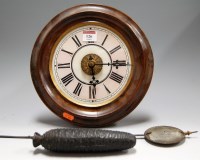Lot 126 - A Victorian beech cased postman's alarm,...