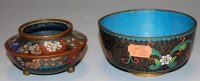 Lot 217 - A small cloisonné enamel footed bowl; together...