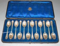 Lot 251 - A late Victorian cased set of twelve silver...